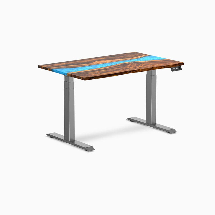 Desky Dual Resin Hardwood Sit Stand Desk