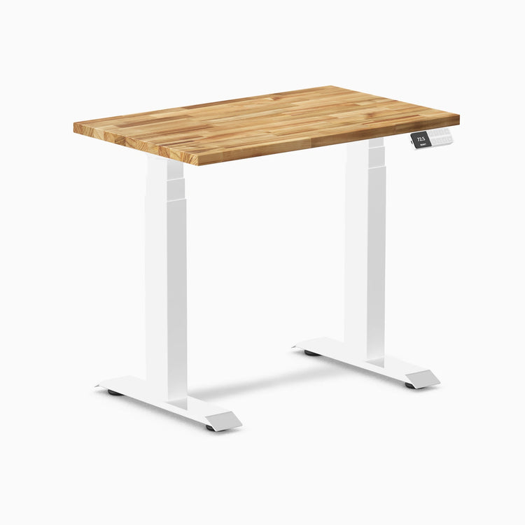 Desky Dual Mini höhenverstellbarer Schreibtisch aus Hartholz