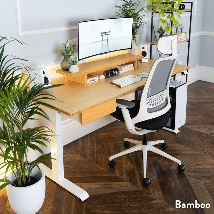 Desky Dual bamboe zit-sta bureau