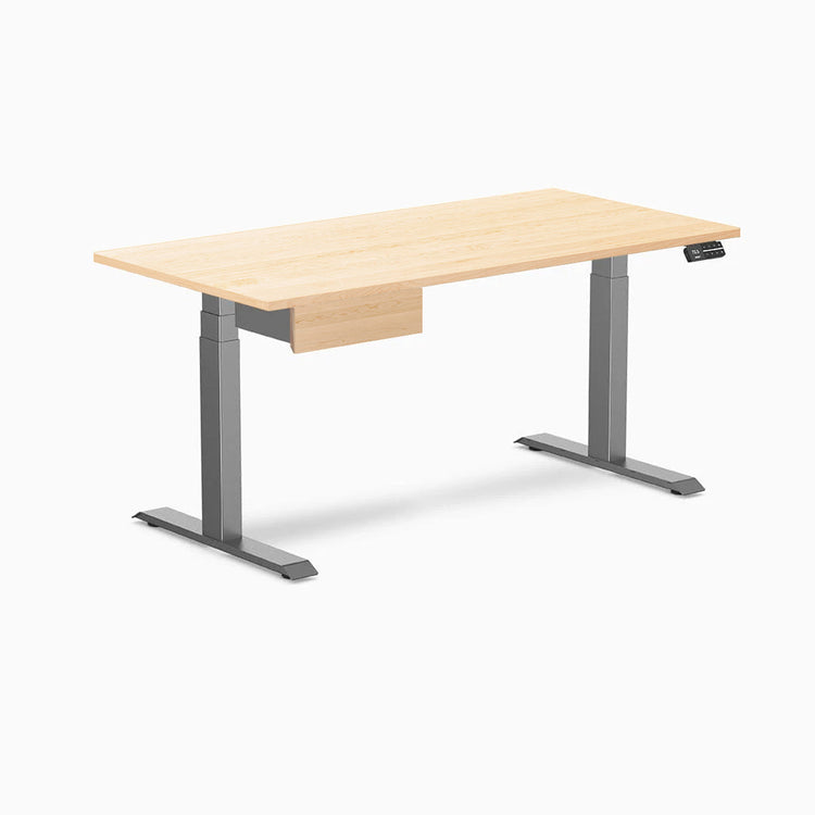 Desky Dual höhenverstellbarer Hartholz-Schreibtisch mit Schublade