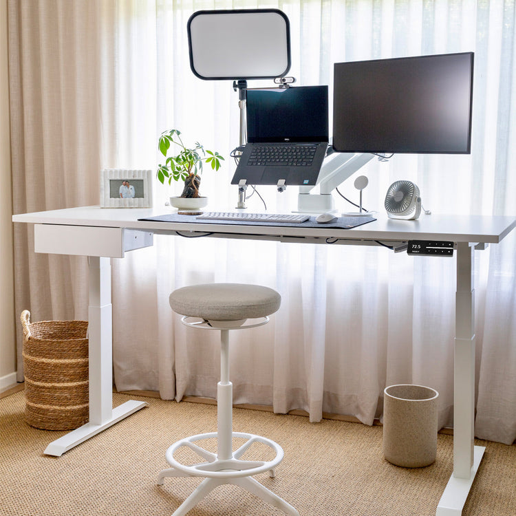 Desky Dual Melamine Sit Stand Desk