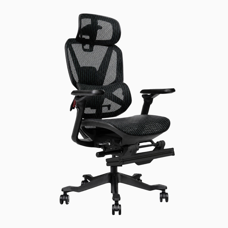 Desky contourra ergonomic chair with footrest