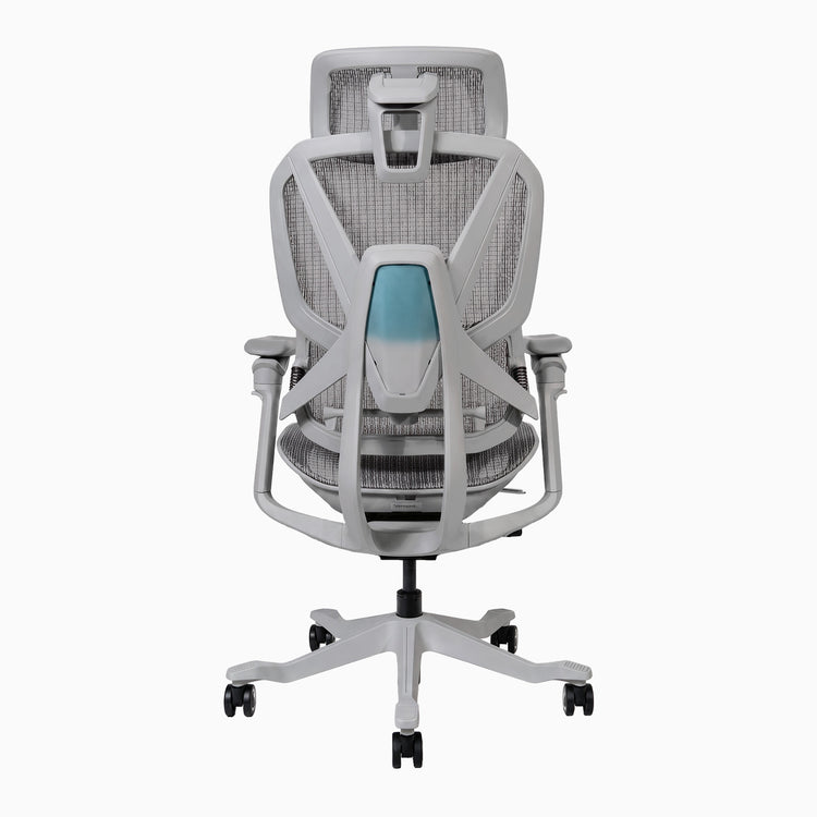 Desky contourra ergonomic office chair in white view from behind