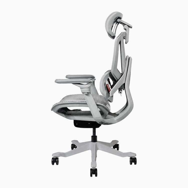 Desky contourra ergonomic office chair in white side view