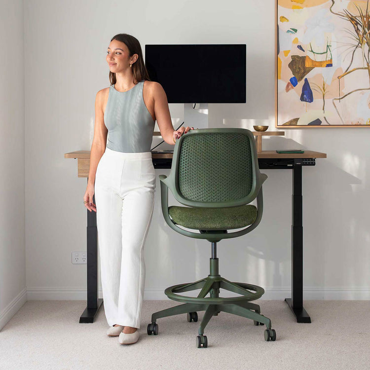 Chaise de bureau ergonomique Ă dossier bas Desky Evoque