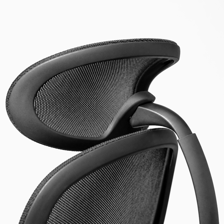 Ergonomiczny fotel biurowy Desky Pivot, detal zagłówka