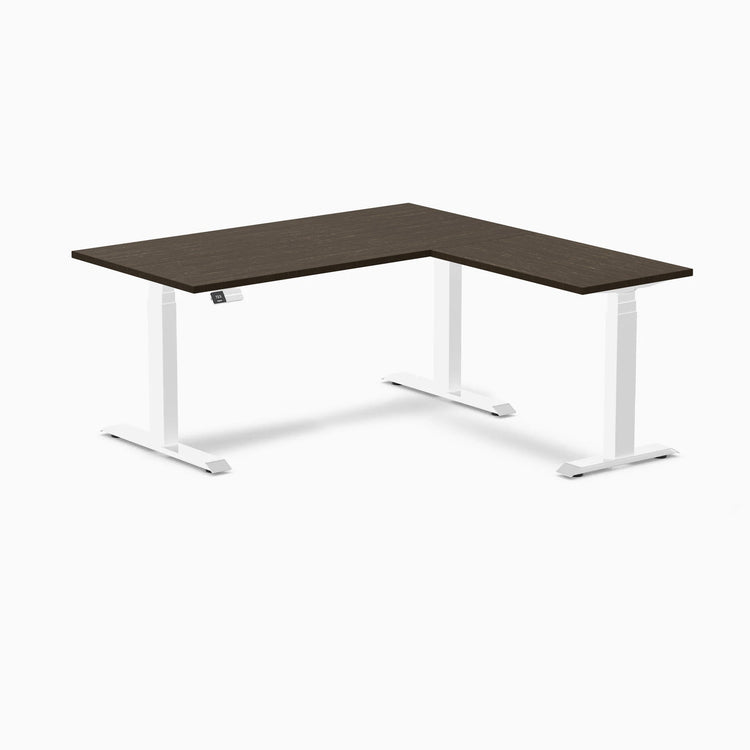Bureau assis debout d'angle en bambou Desky