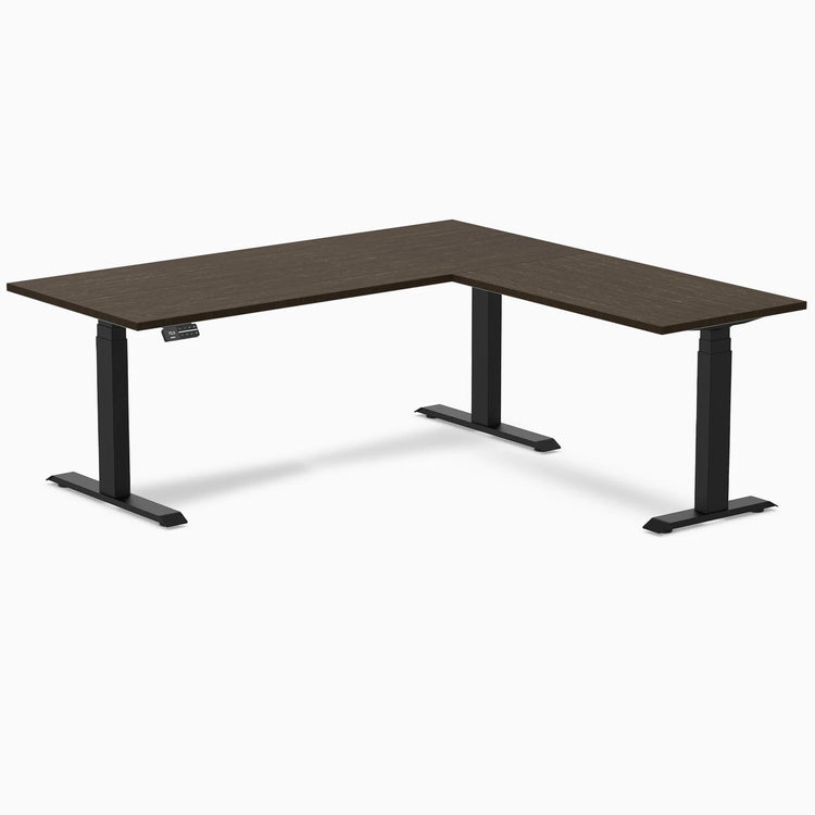 Bureau assis debout d'angle en bambou Desky