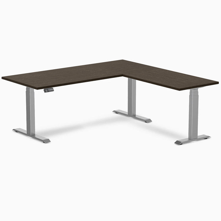 Bureau assis debout d'angle en bambou Desky