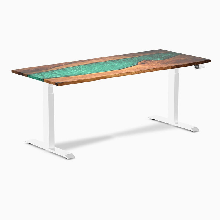 Desky Dual Resin Hardwood Sit Stand Desk