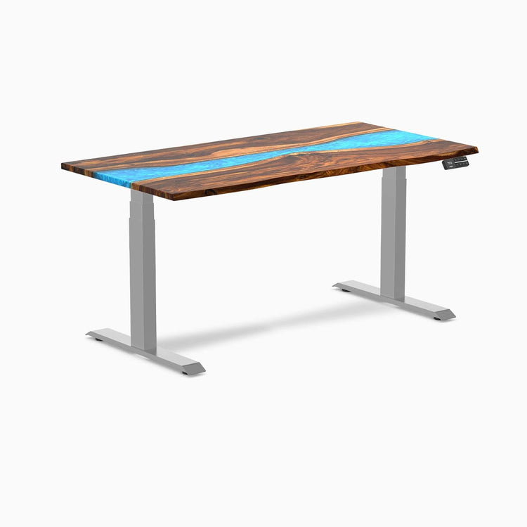 Desky Dual Resin Hardwood Sit Stand Desk