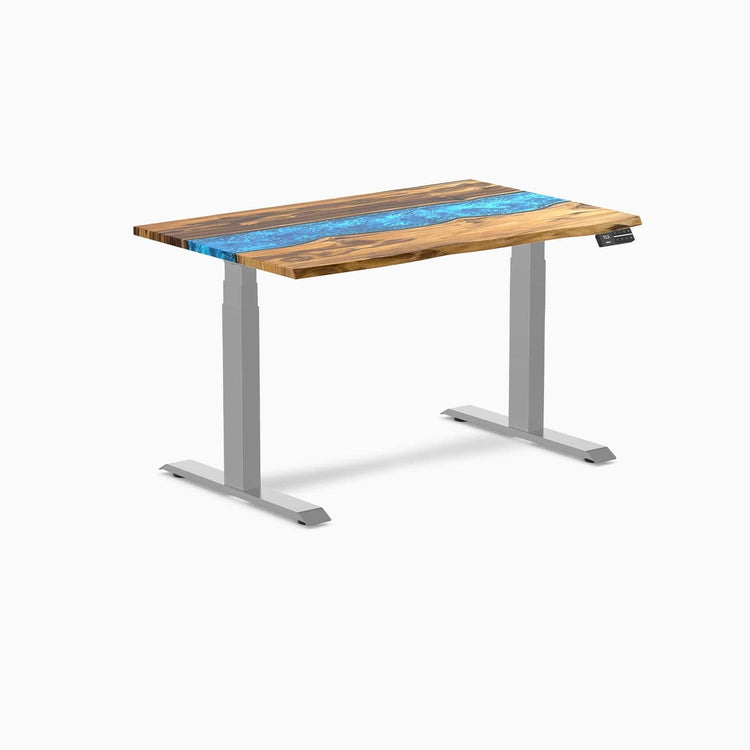 Desky Dual Resin Hardwood Sit Stand Desk