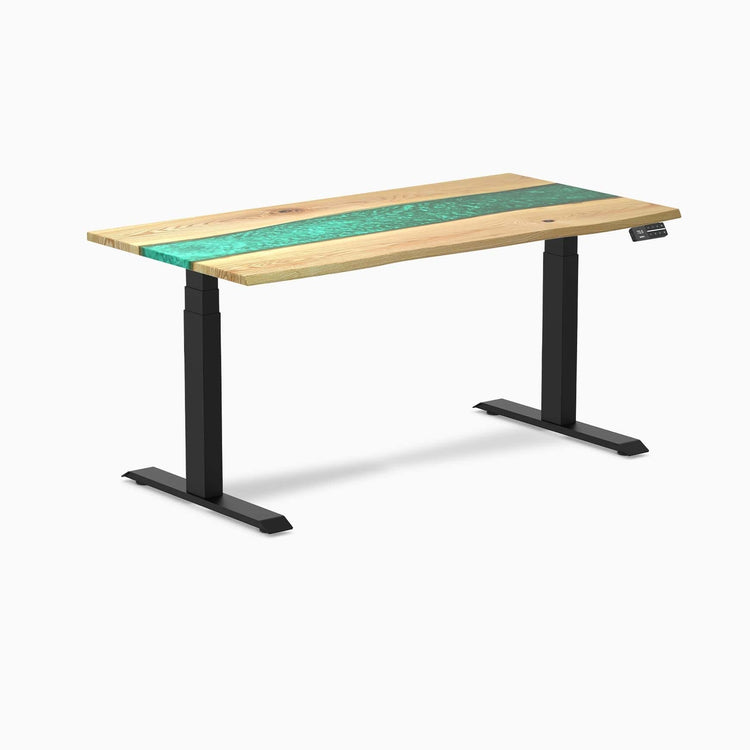 Desky Dual Resin Hardwood Sit Stand Desk