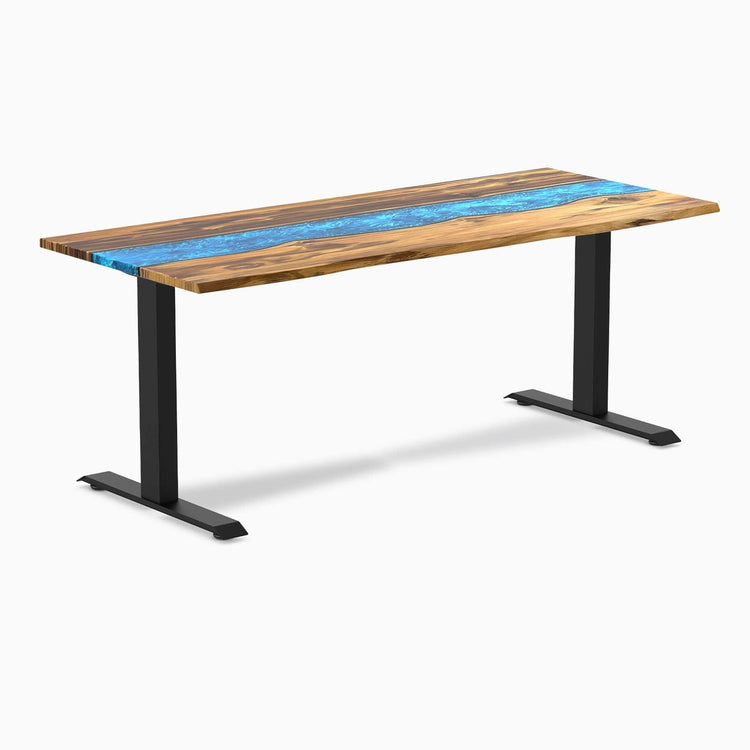 Desky Dual Resin Hardwood Sit Stand Desk