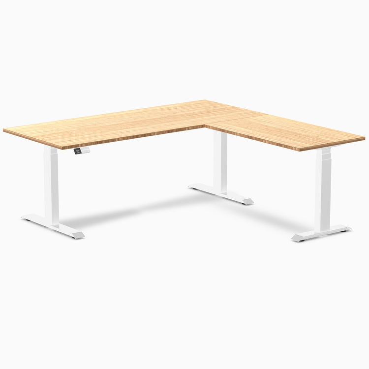 Bureau assis debout d'angle en bambou Desky