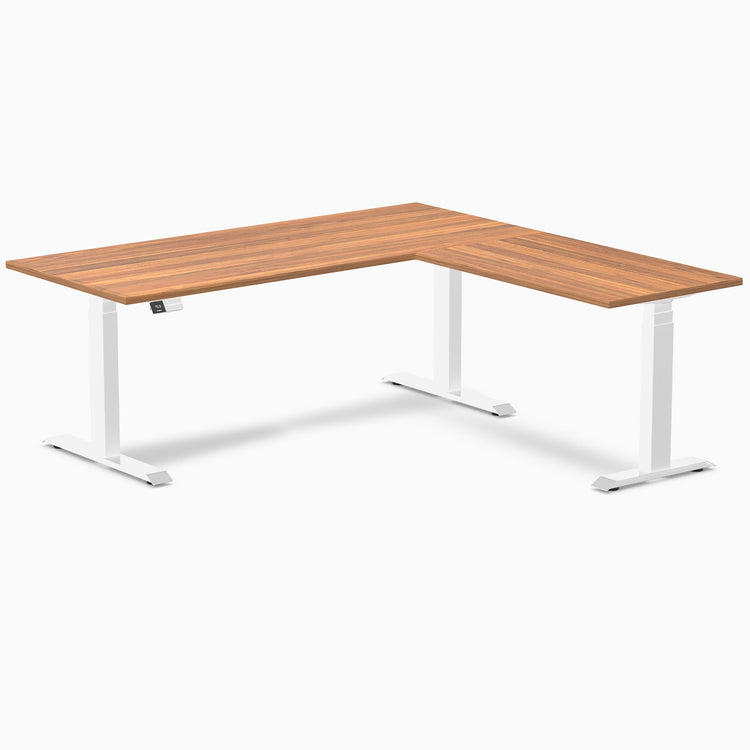 Bureau assis-debout d'angle en L en mélamine Desky Eco