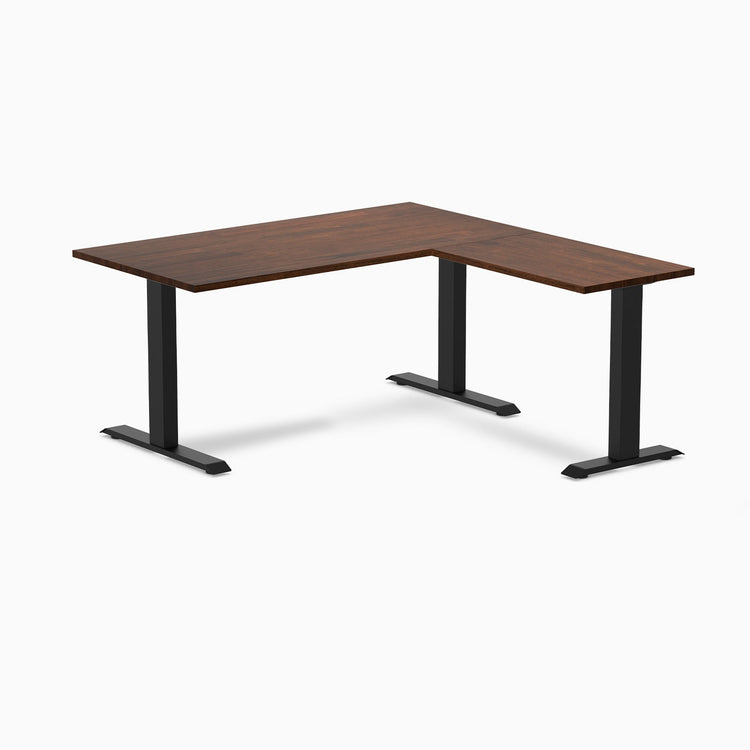 Desky Zero Rubberwood L-Shape Office Desk