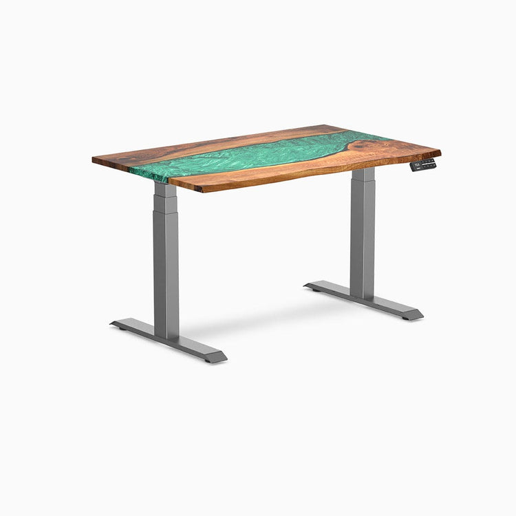 Desky Dual Resin Hardwood Sit Stand Desk