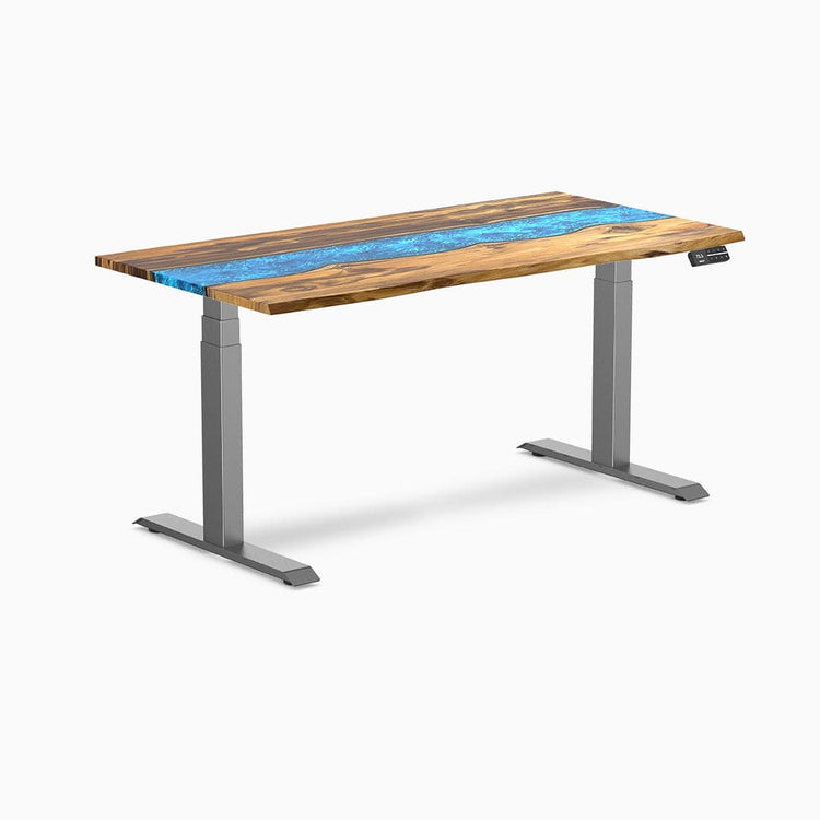 Desky Dual Resin Hardwood Sit Stand Desk