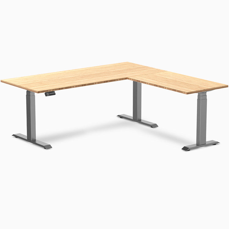 Bureau assis debout d'angle en bambou Desky