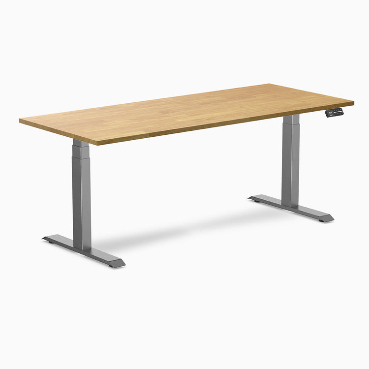 Desky Dual Rubberwood Sit Stand Desk