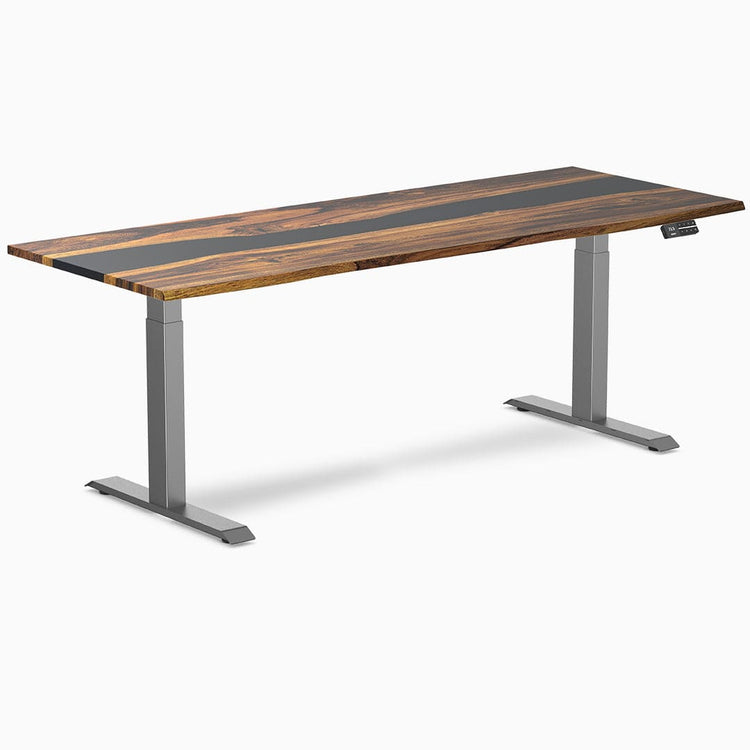 Desky Dual Resin Hardwood Sit Stand Desk