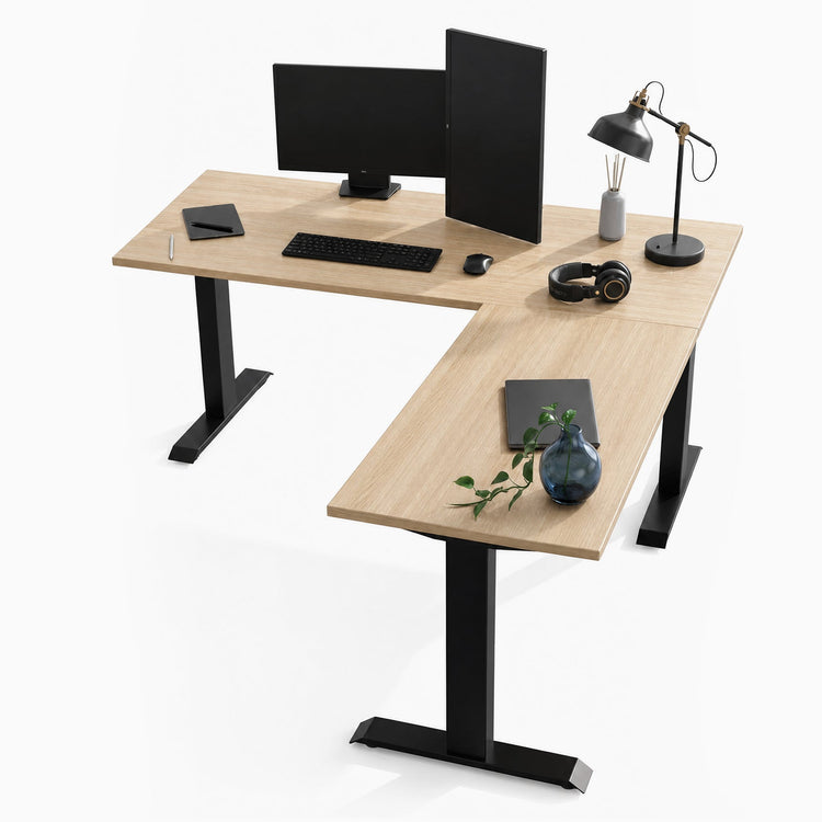 Desky Zero Melamine L-Shape Office Desk