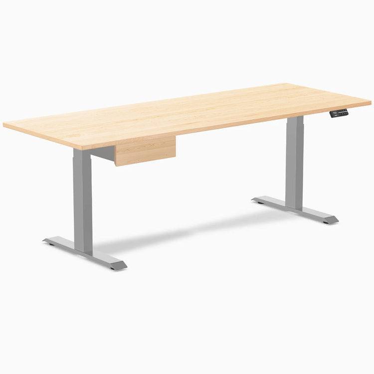 Desky Dual höhenverstellbarer Hartholz-Schreibtisch mit Schublade
