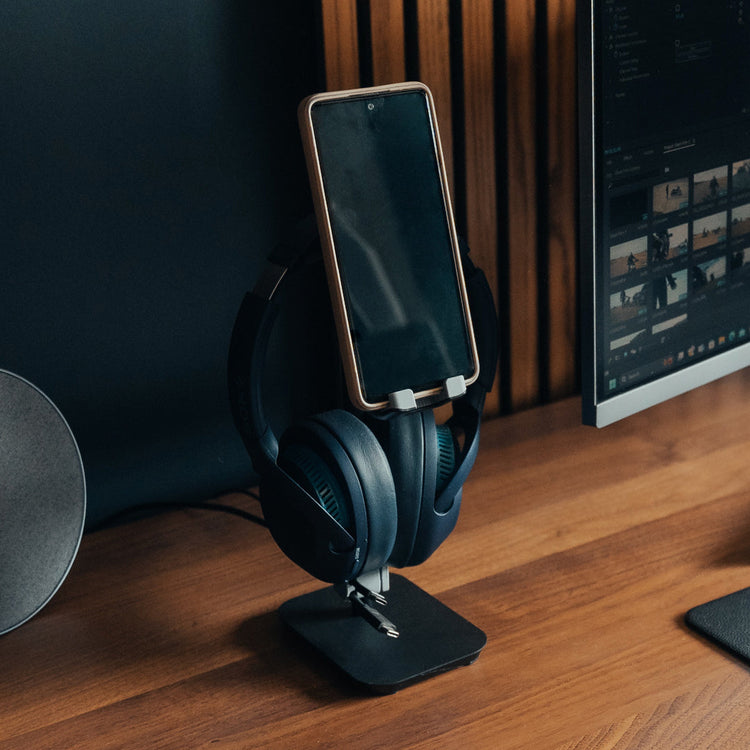 Support pour casque et téléphone Desky
