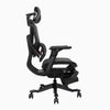 Desky contourra ergonomic office chair with footrest tucked in