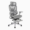 Desky contourra ergonomic office chair in white with footrest