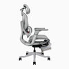Desky contourra ergonomic office chair in white with footrest side view
