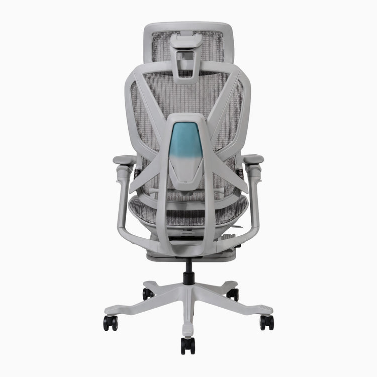 Desky contourra ergonomic office chair in white with view from back