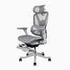 Desky contourra ergonomic office chair in white with footrest