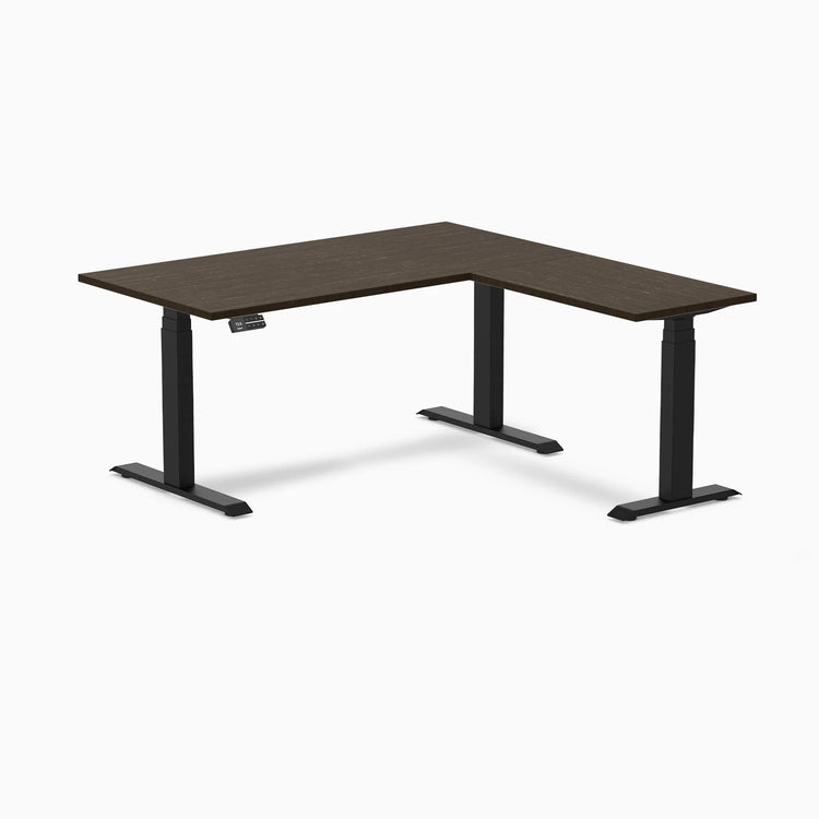 Bureau assis debout d'angle en bambou Desky