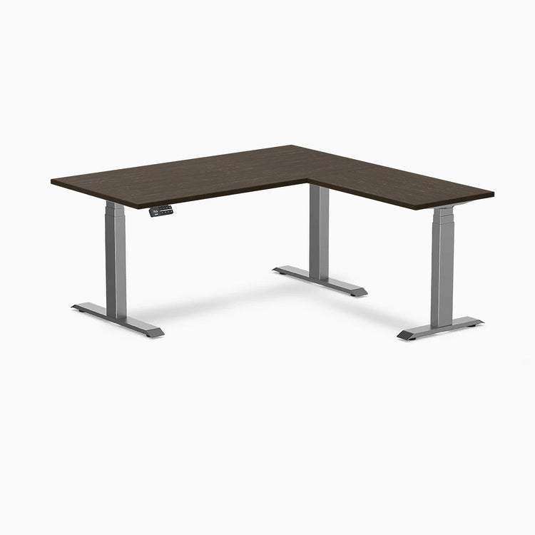 Bureau assis debout d'angle en bambou Desky