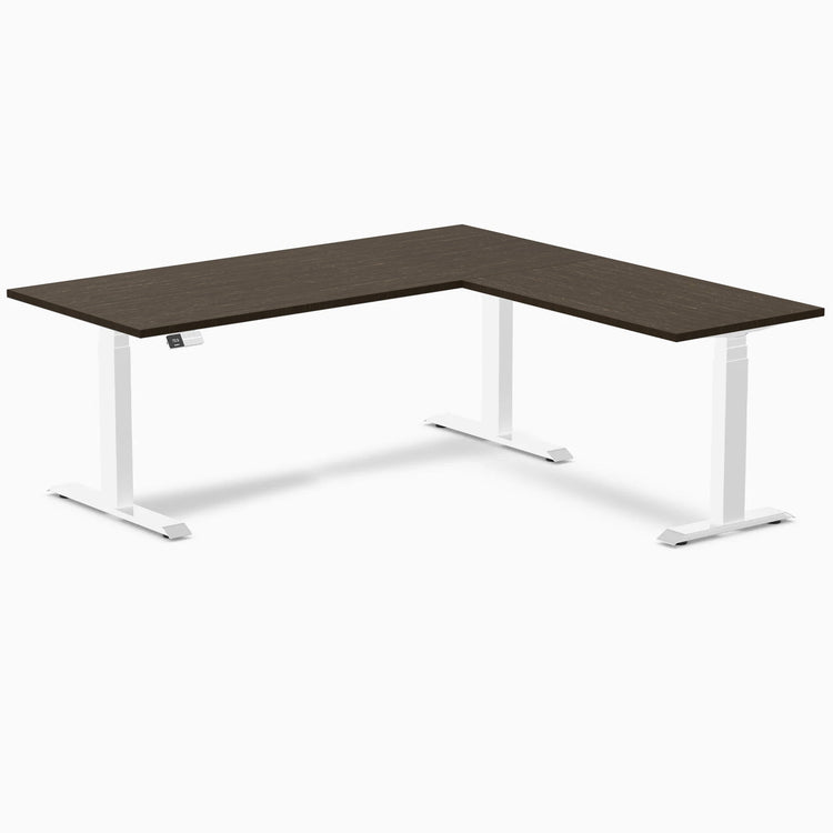 Bureau assis debout d'angle en bambou Desky