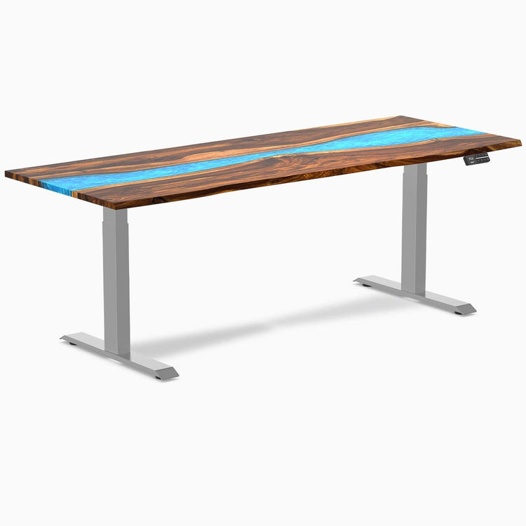 Desky Dual Resin Hardwood Sit Stand Desk
