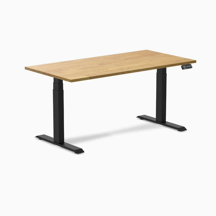 Desky Dual Rubberwood Sit Stand Desk