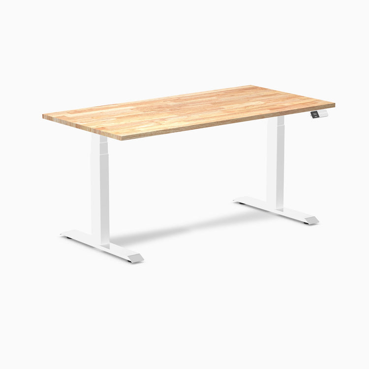 Desky Dual Rubberwood Sit Stand Desk