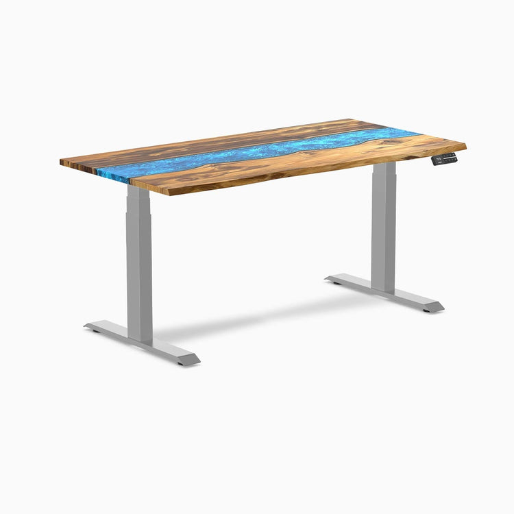 Desky Dual Resin Hardwood Sit Stand Desk