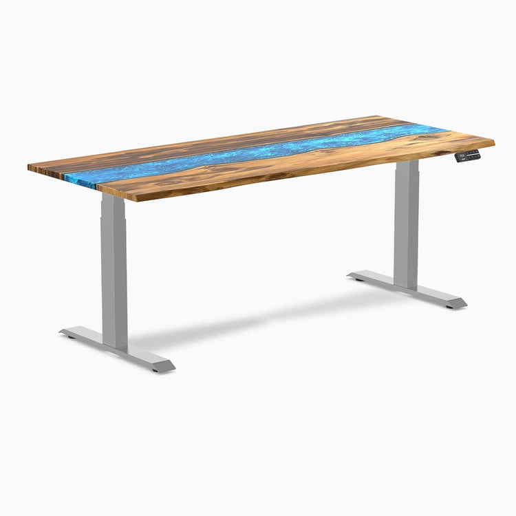 Desky Dual Resin Hardwood Sit Stand Desk