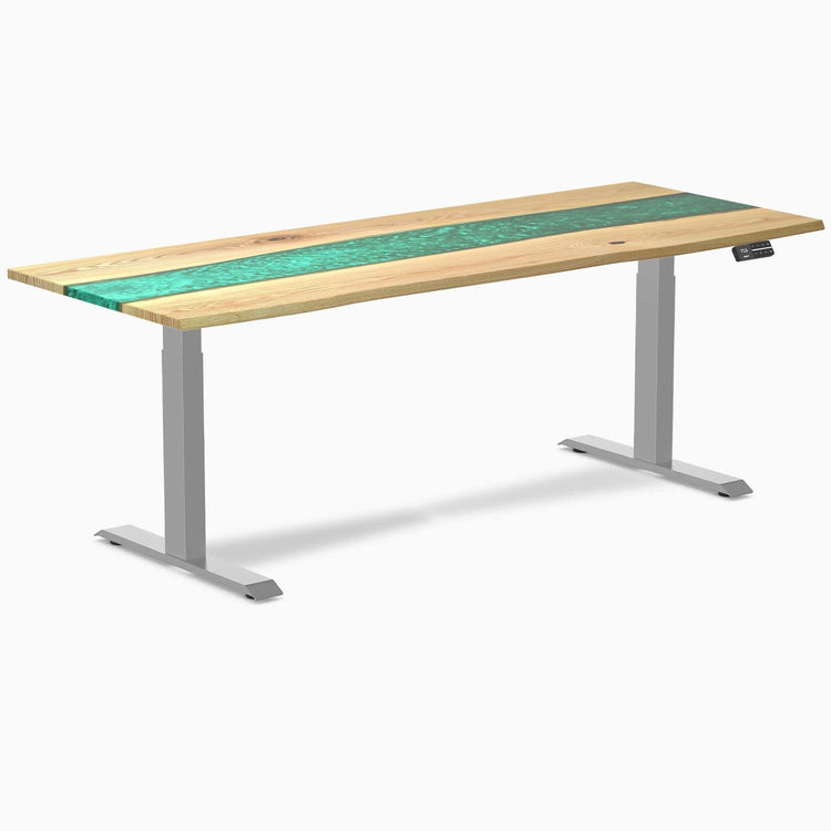 Desky Dual Resin Hardwood Sit Stand Desk