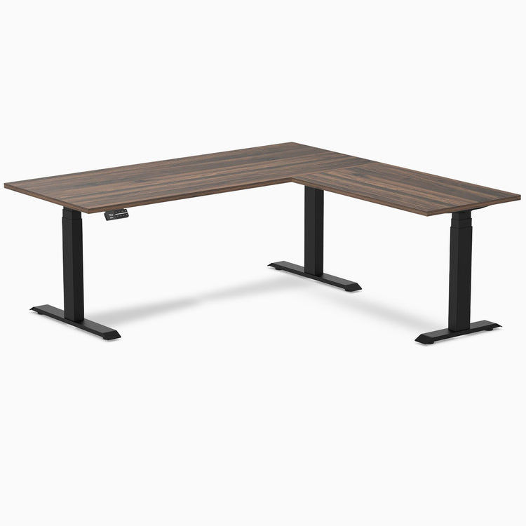 Bureau assis-debout d'angle en L en mélamine Desky Eco