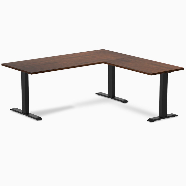 Desky Zero Rubberwood L-Shape Office Desk
