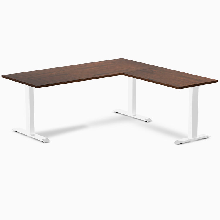 Desky Zero Rubberwood L-Shape Office Desk