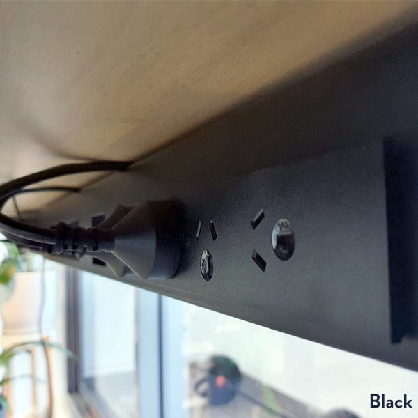 Desky geïntegreerde kabel- en stroomgoot grijs 4 stopcontacten - Desky